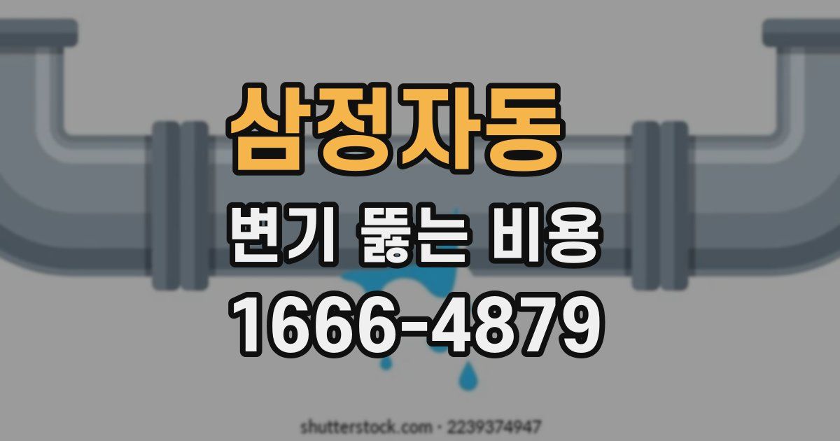 삼정자동 변기 뚫는 비용
