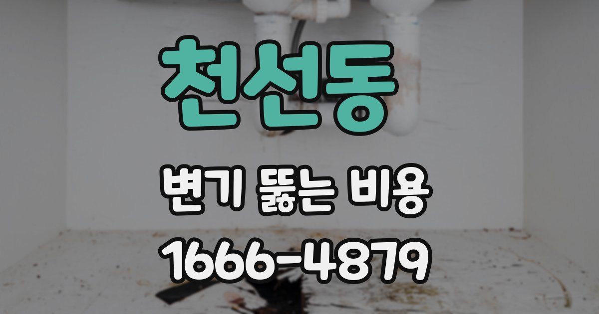 천선동 변기 뚫는 비용