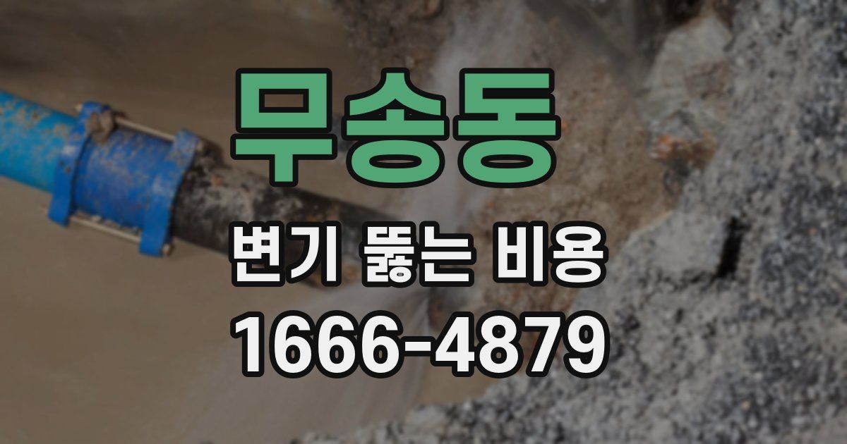 무송동 변기 뚫는 비용