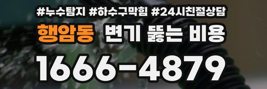 행암동 변기 뚫는 비용