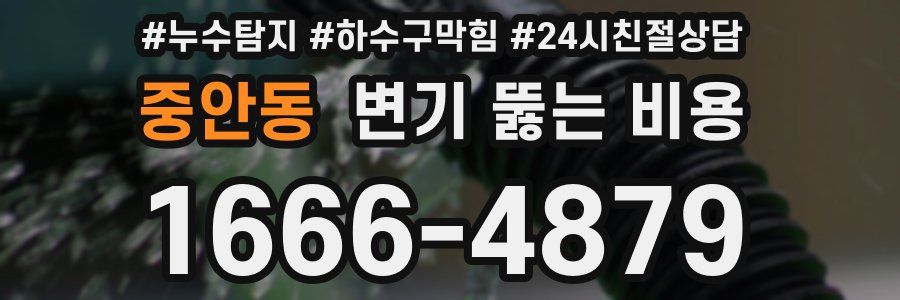 중안동 변기 뚫는 비용