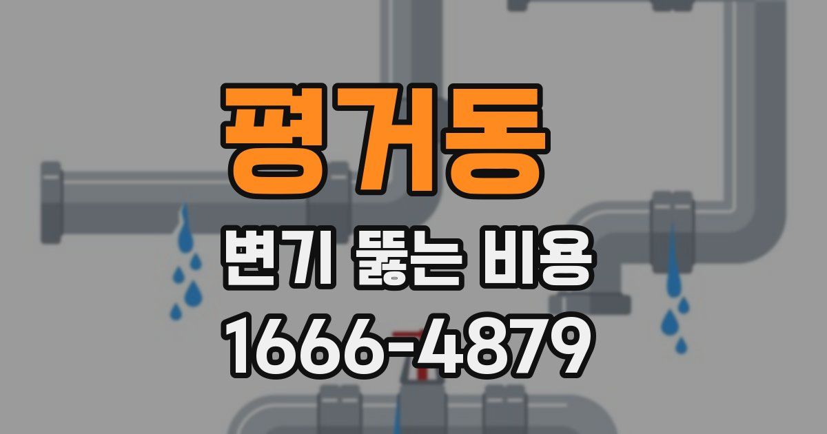 평거동 변기 뚫는 비용
