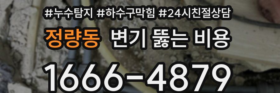 정량동 변기 뚫는 비용