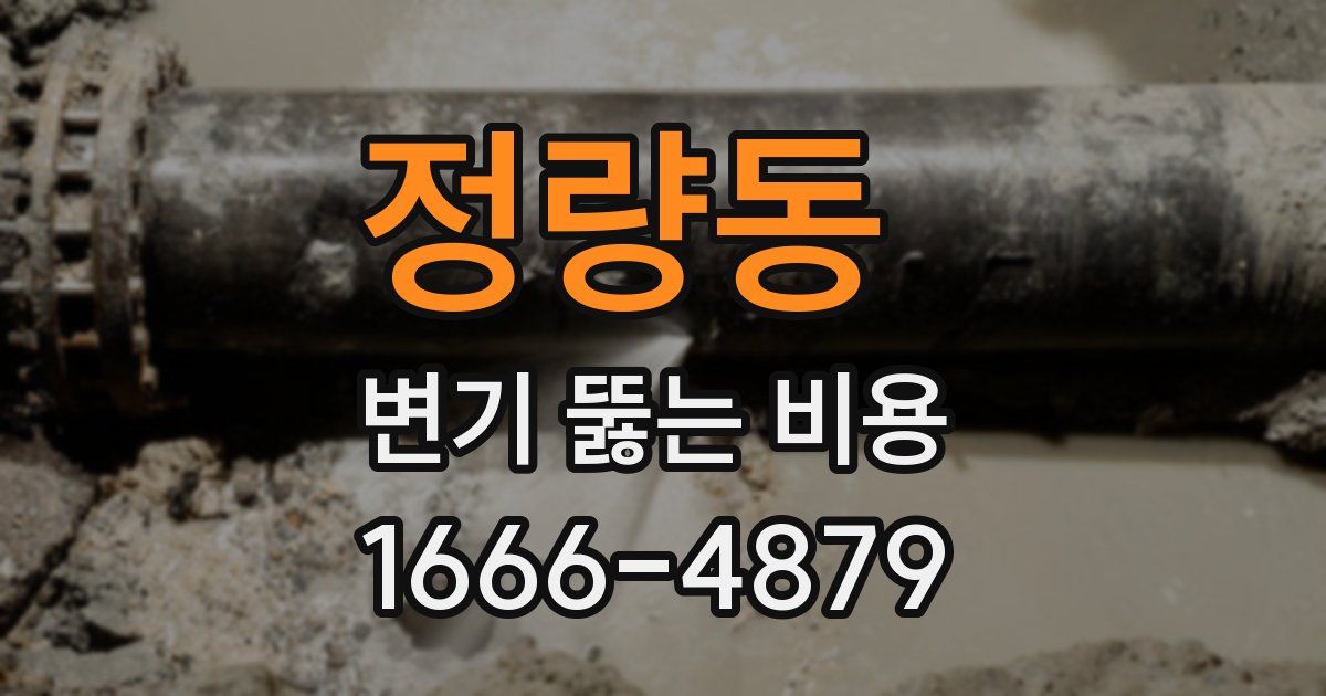 정량동 변기 뚫는 비용