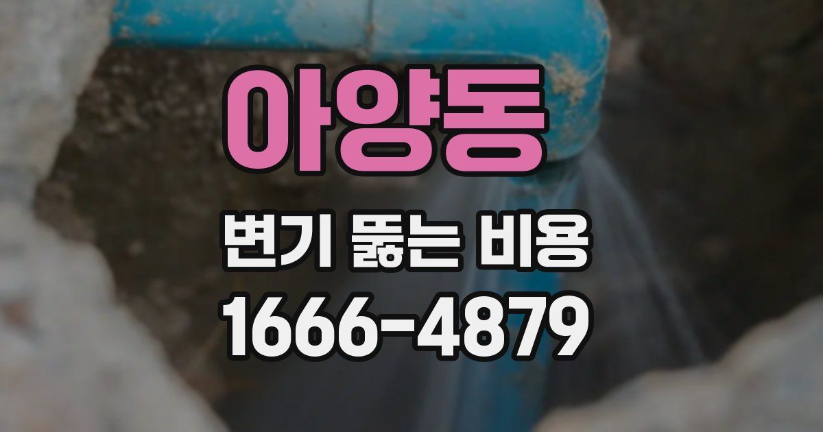 아양동 변기 뚫는 비용