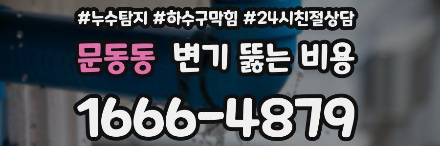문동동 변기 뚫는 비용