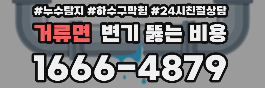 거류면 변기 뚫는 비용