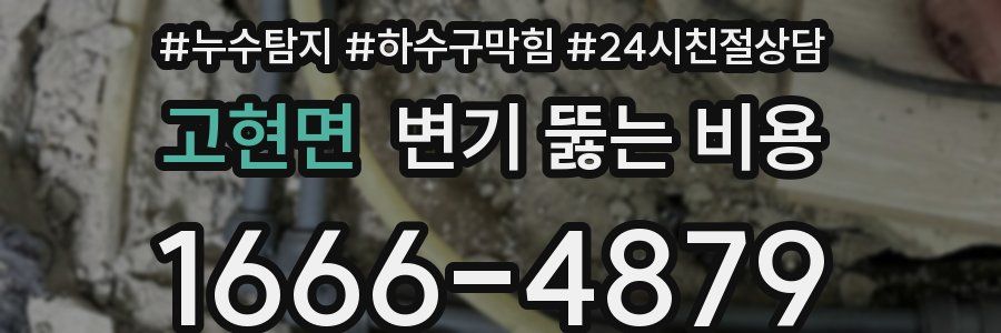 고현면 변기 뚫는 비용
