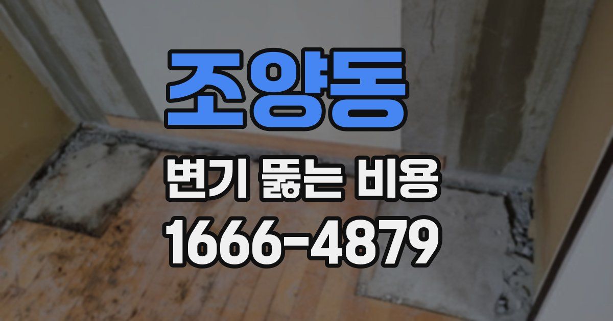 조양동 변기 뚫는 비용