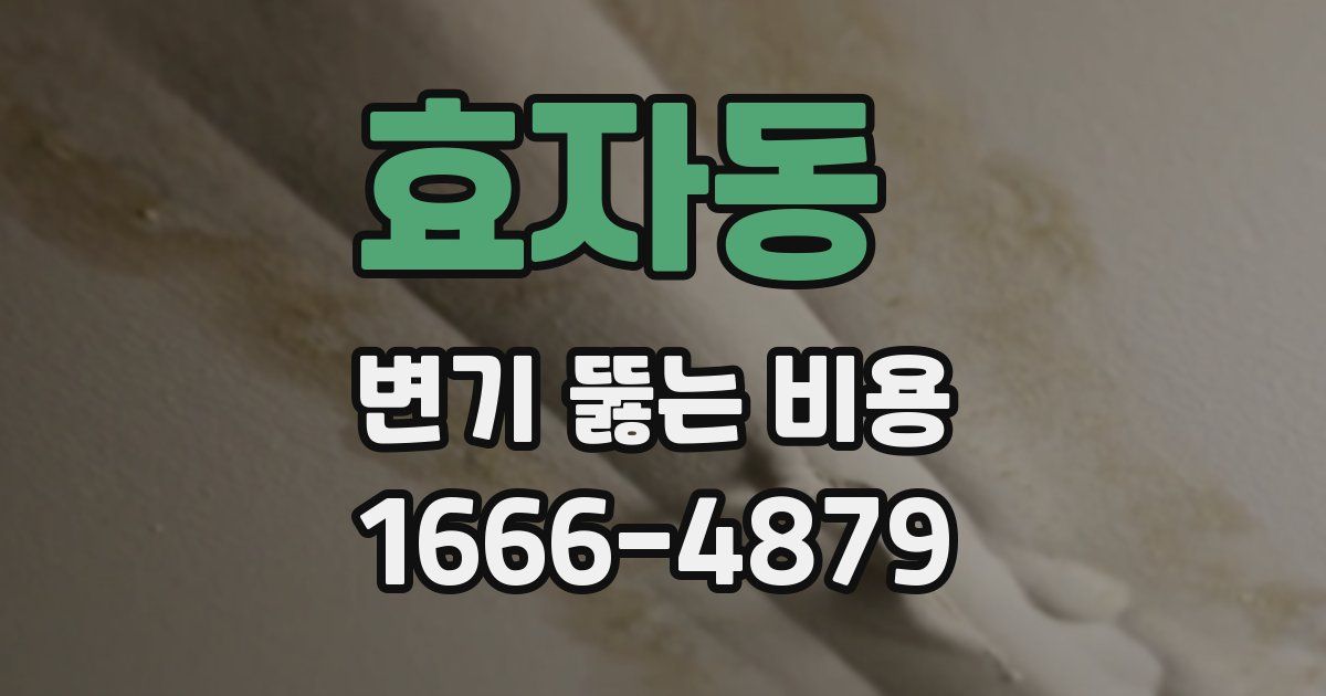 효자동 변기 뚫는 비용
