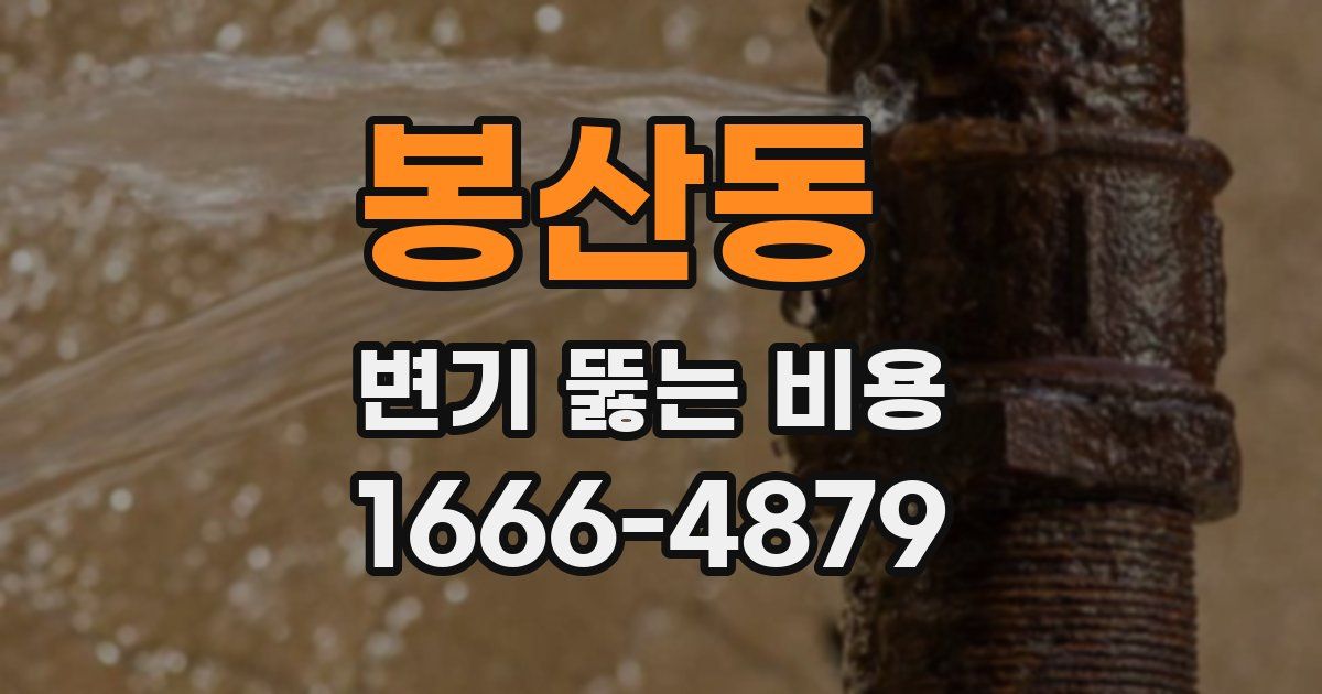 봉산동 변기 뚫는 비용