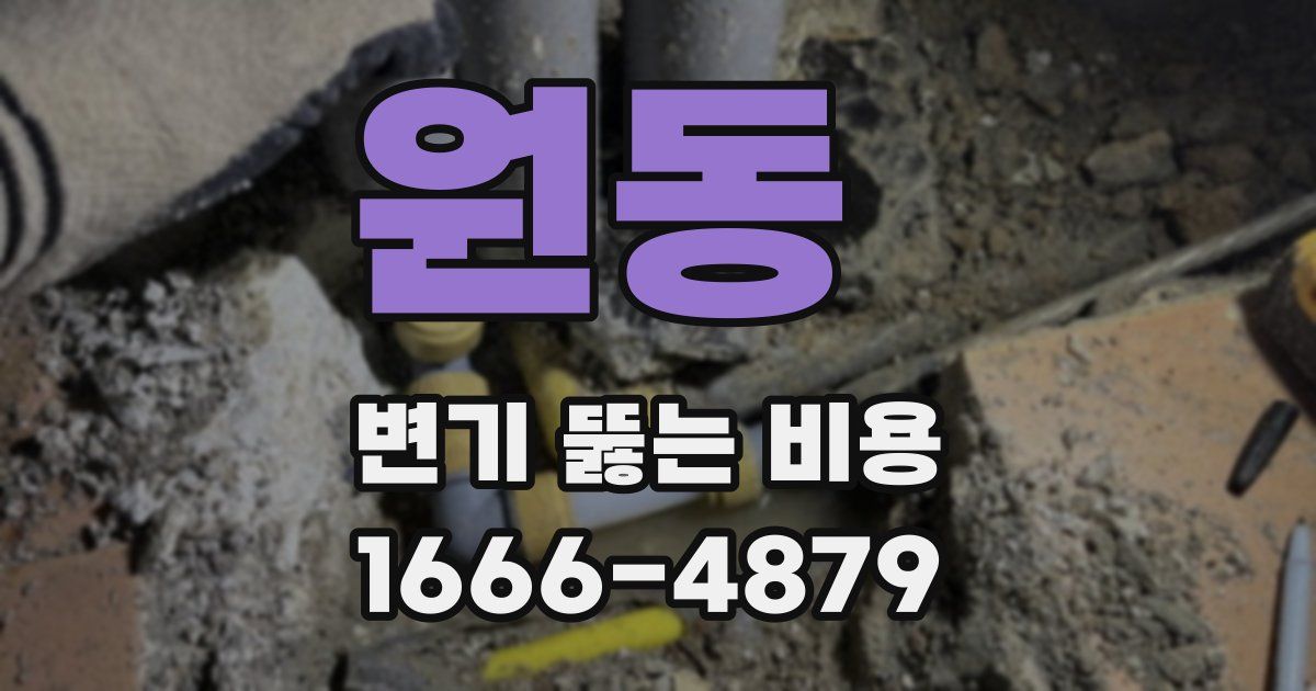 원동 변기 뚫는 비용