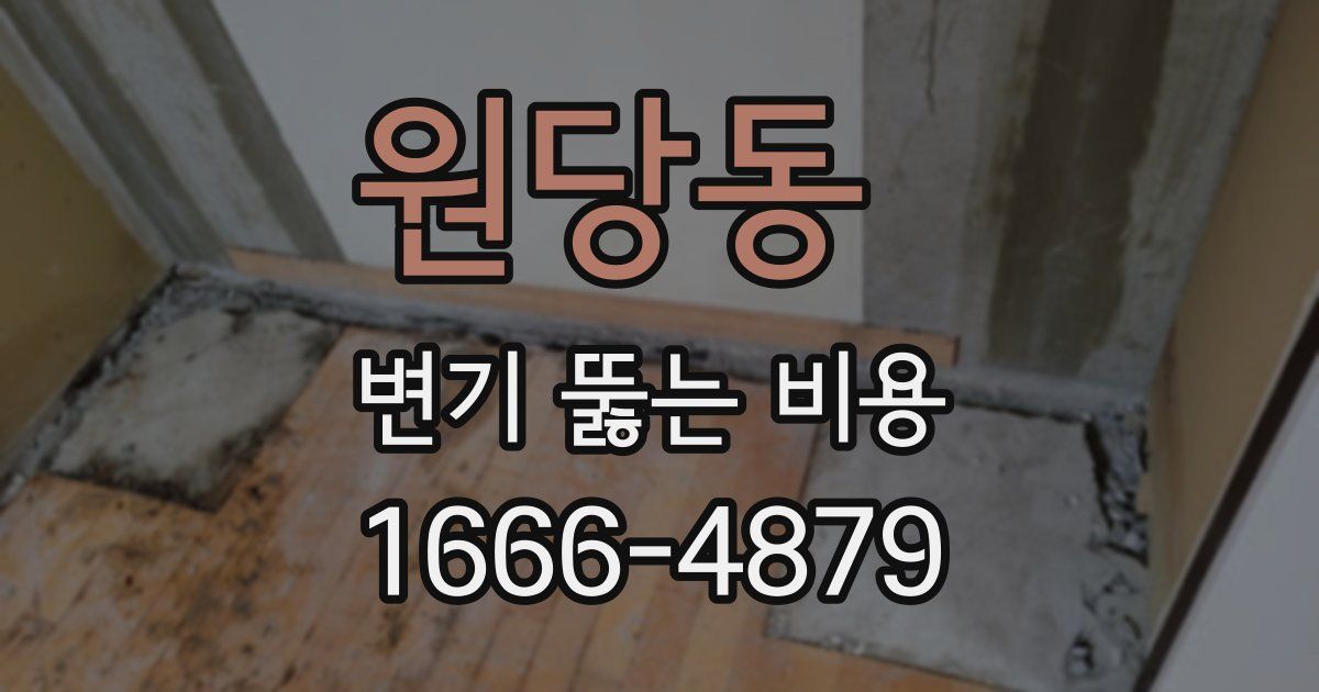 원당동 변기 뚫는 비용