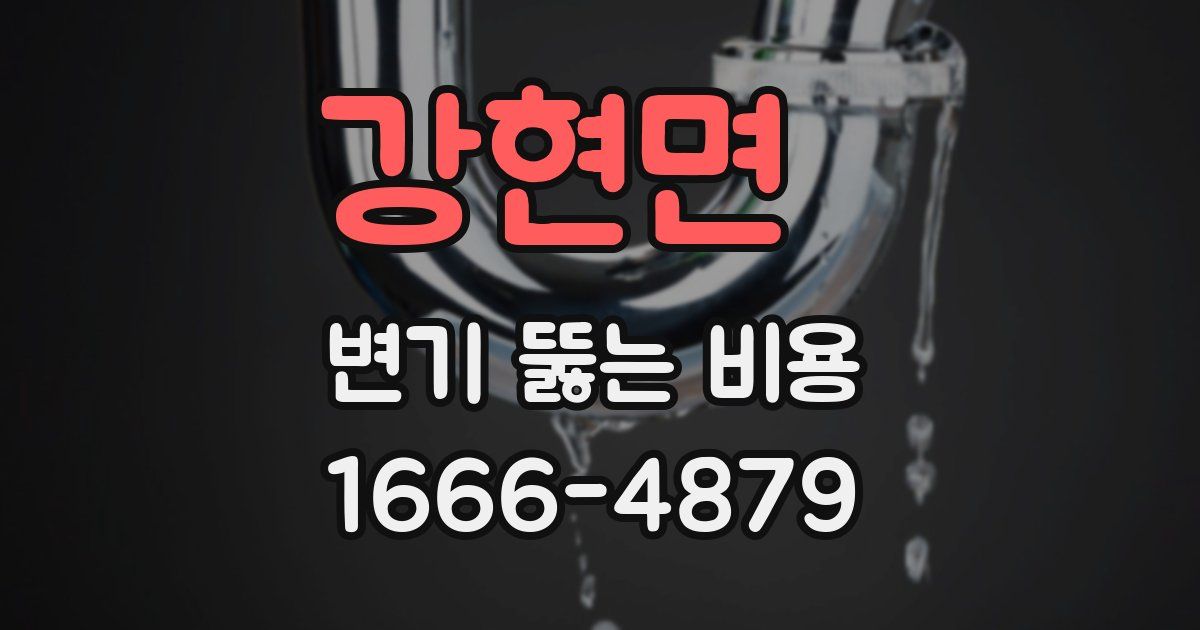 강현면 변기 뚫는 비용