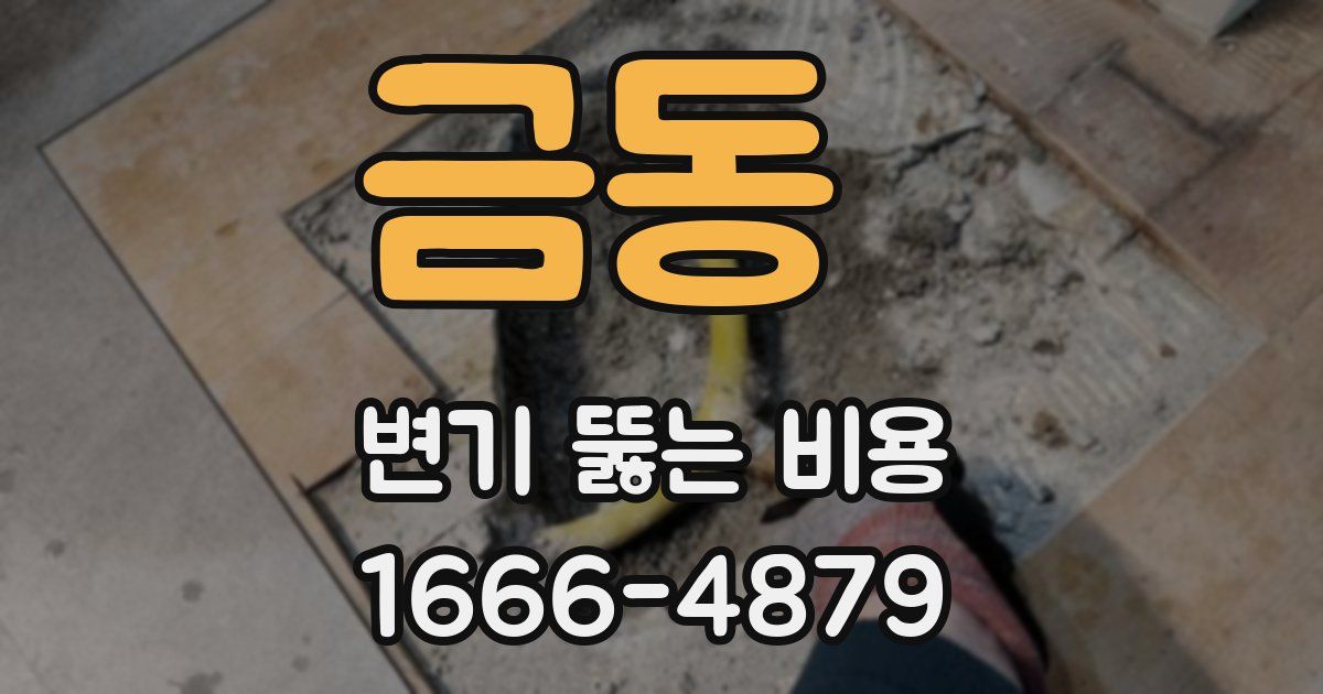 금동 변기 뚫는 비용