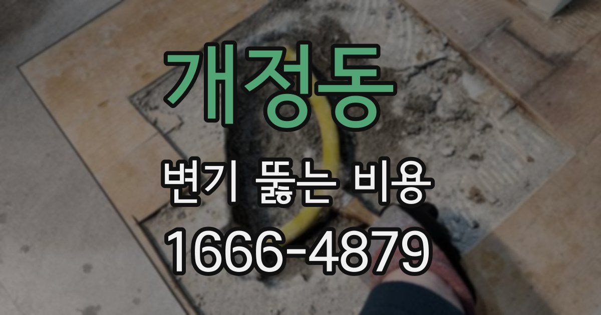 개정동 변기 뚫는 비용