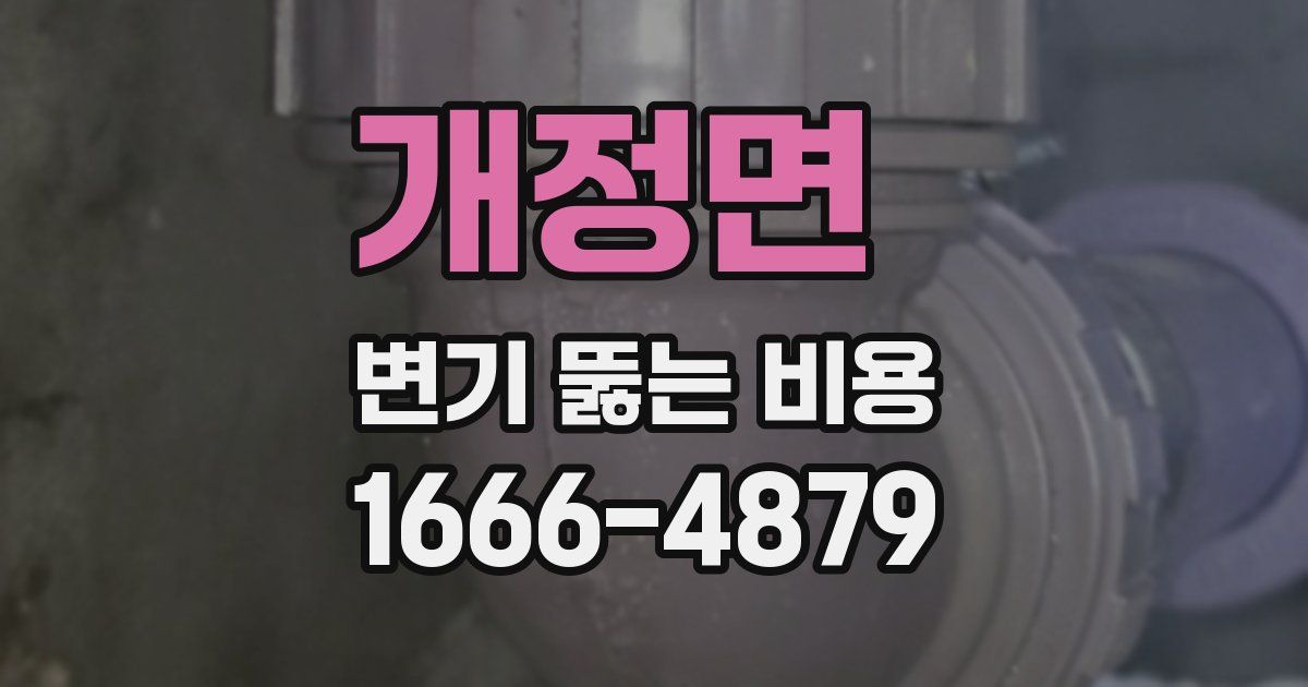 개정면 변기 뚫는 비용
