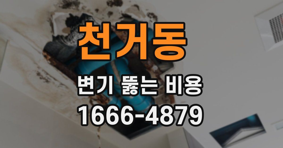 천거동 변기 뚫는 비용
