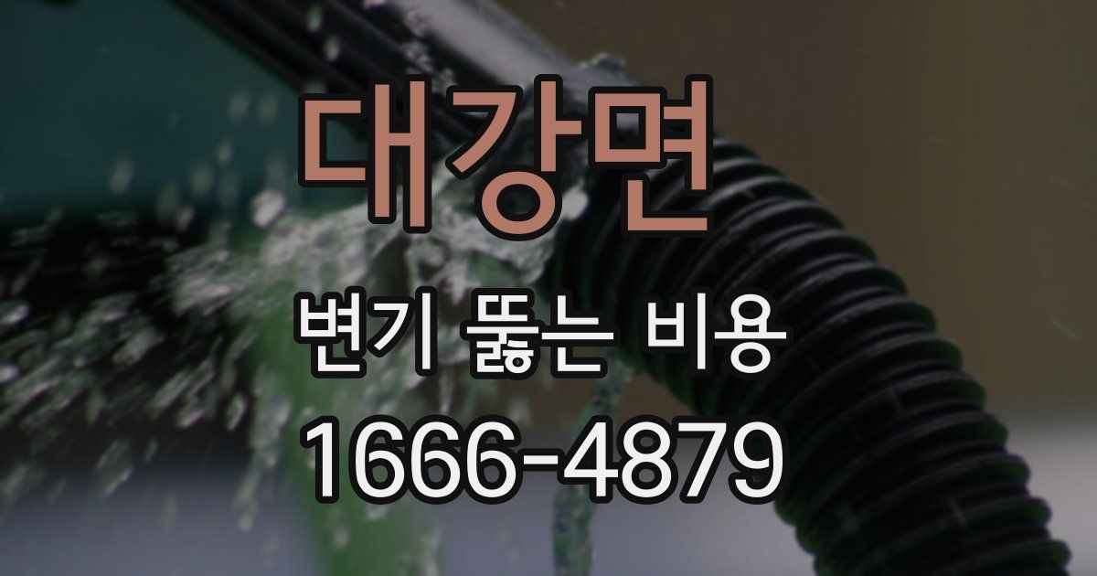 대강면 변기 뚫는 비용