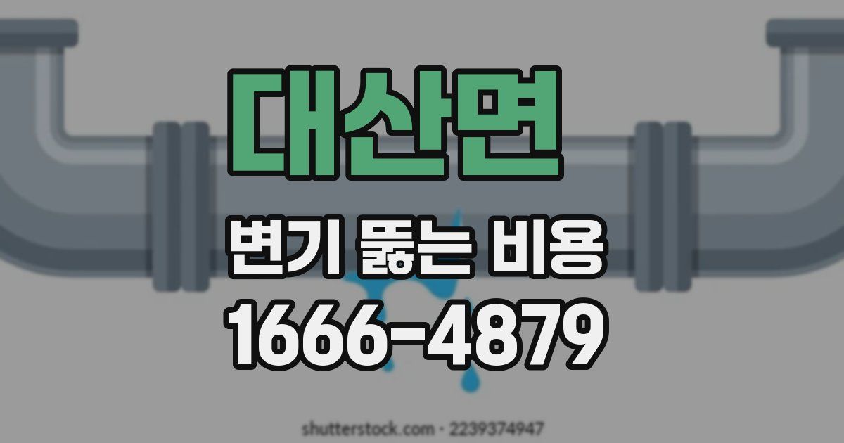 대산면 변기 뚫는 비용