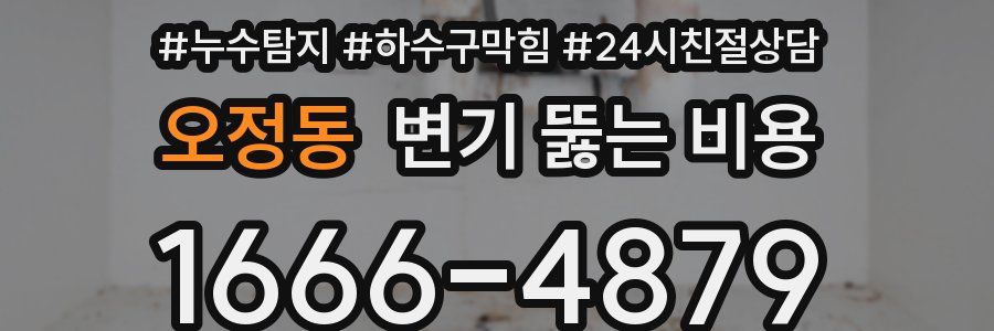 오정동 변기 뚫는 비용