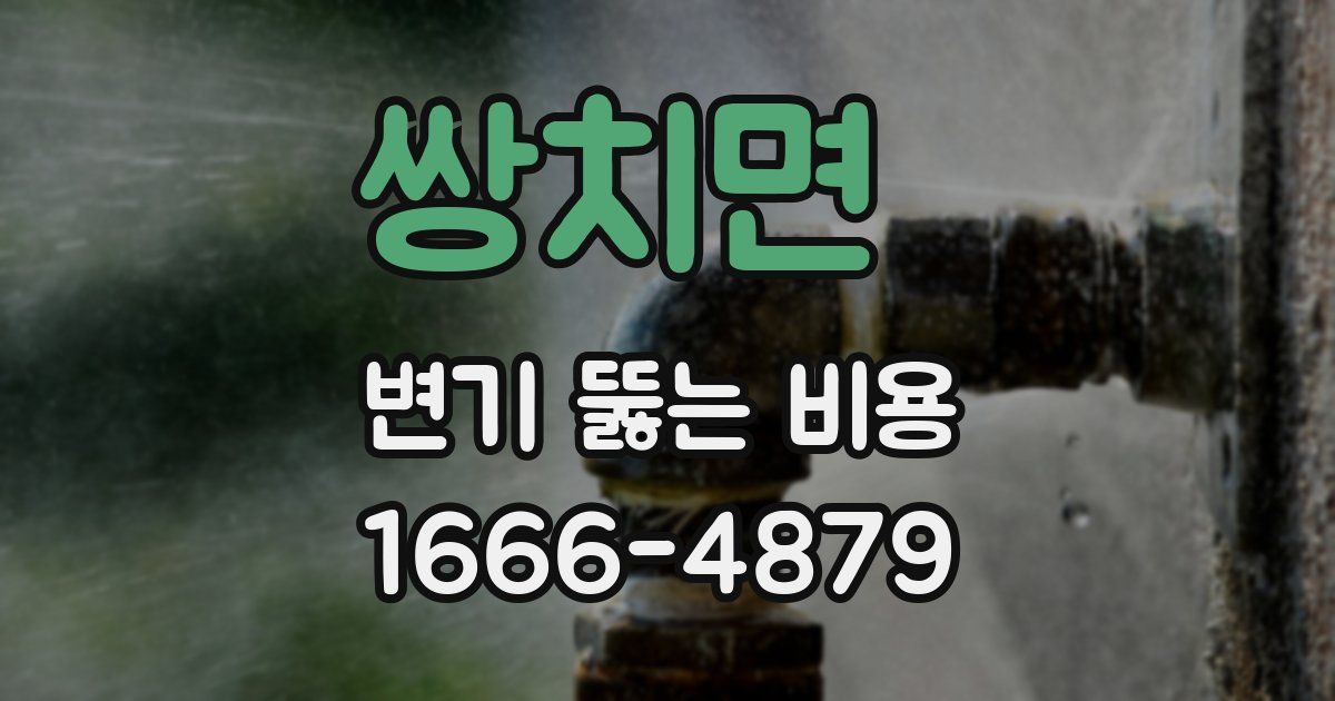 쌍치면 변기 뚫는 비용