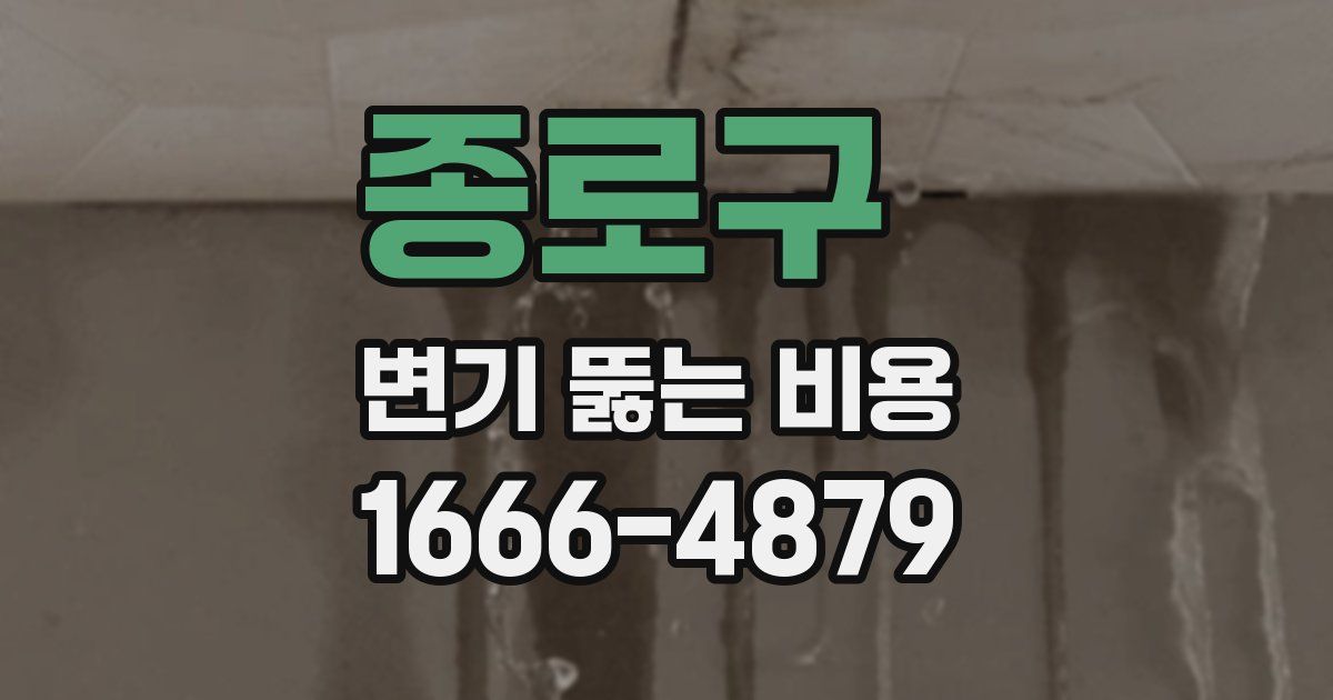 종로구 변기 뚫는 비용