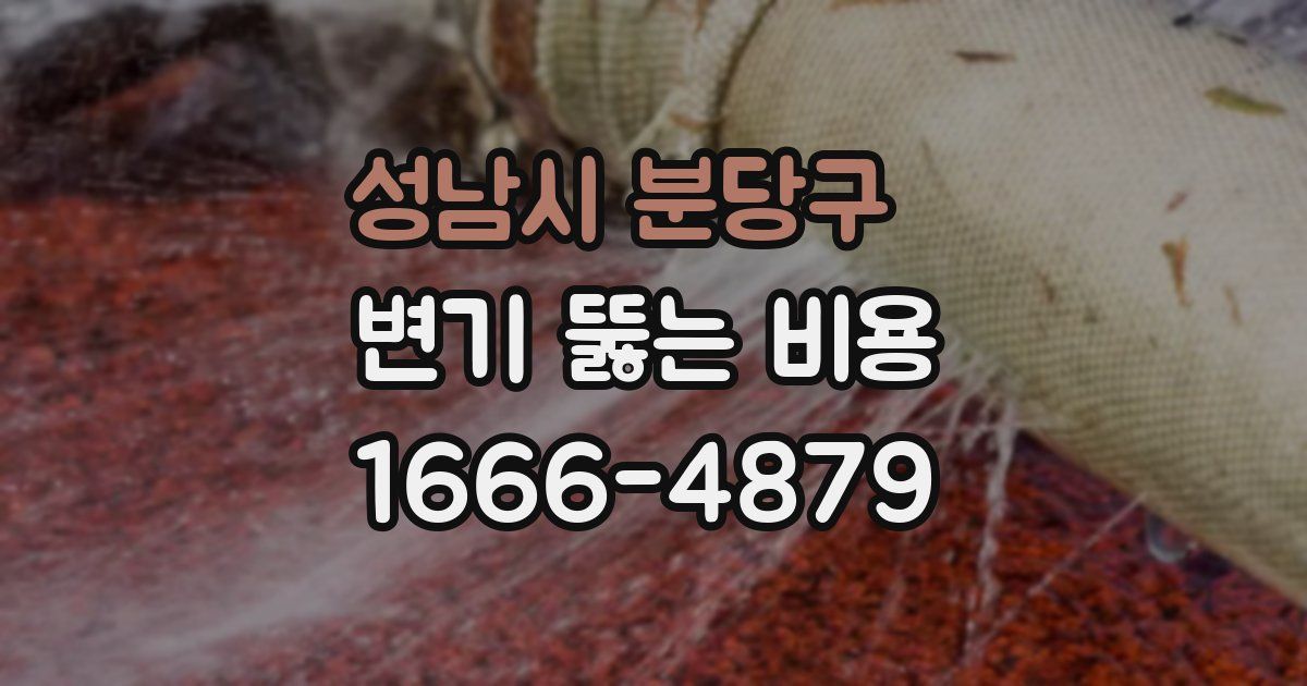성남시 분당구 변기 뚫는 비용