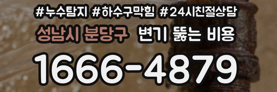 성남시 분당구 변기 뚫는 비용