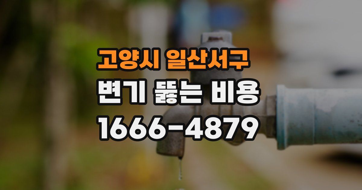 고양시 일산서구 변기 뚫는 비용