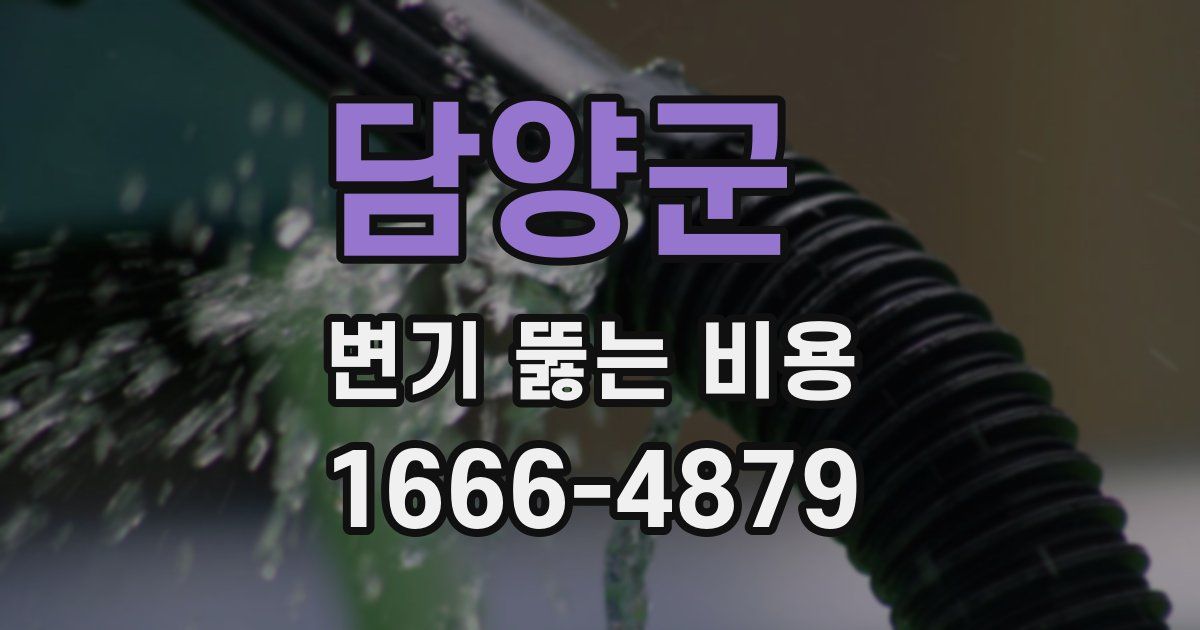 담양군 변기 뚫는 비용