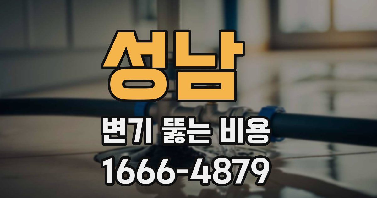 성남 변기 뚫는 비용
