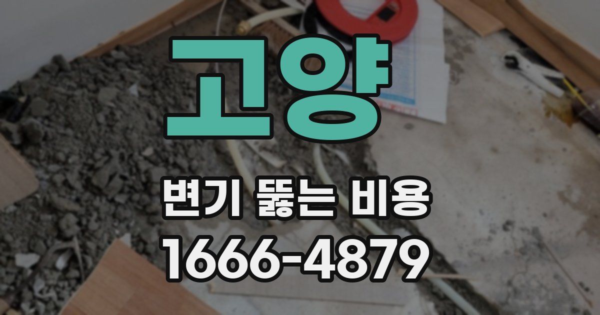고양 변기 뚫는 비용
