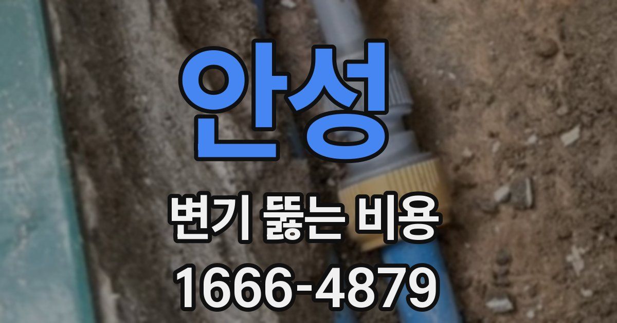 안성 변기 뚫는 비용