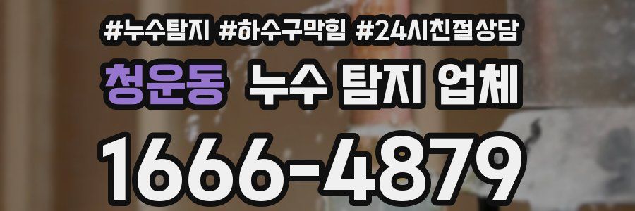 청운동 누수 탐지 업체