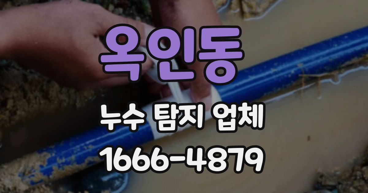 옥인동 누수 탐지 업체