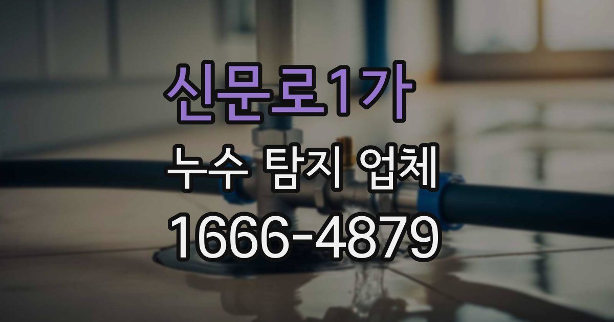 신문로1가 누수 탐지 업체
