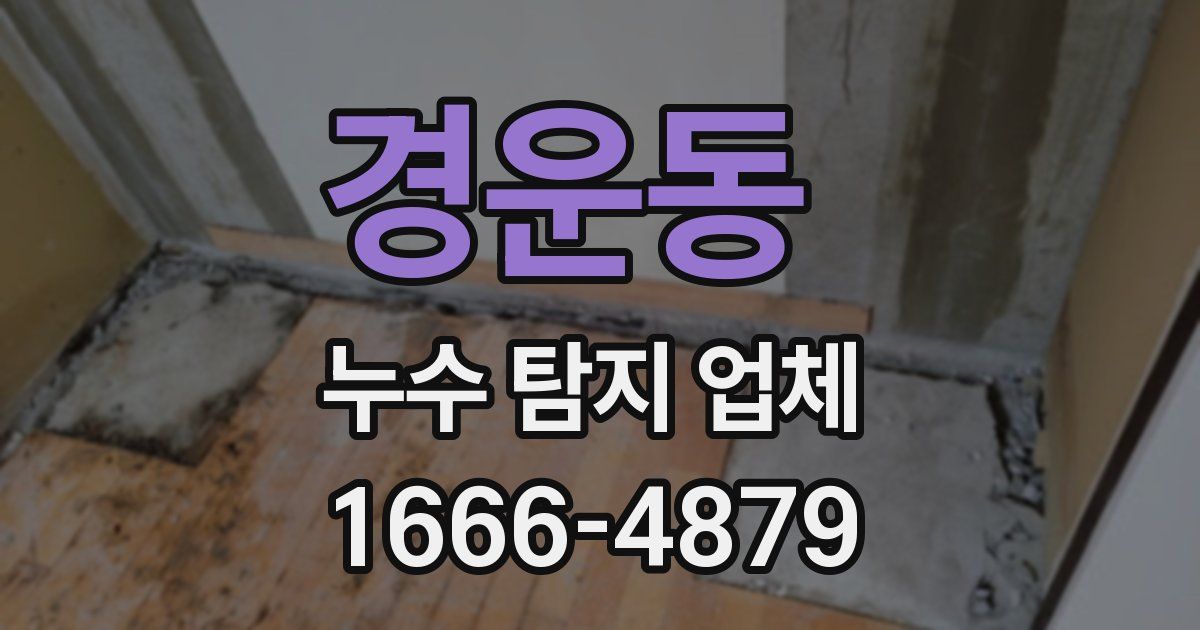 경운동 누수 탐지 업체