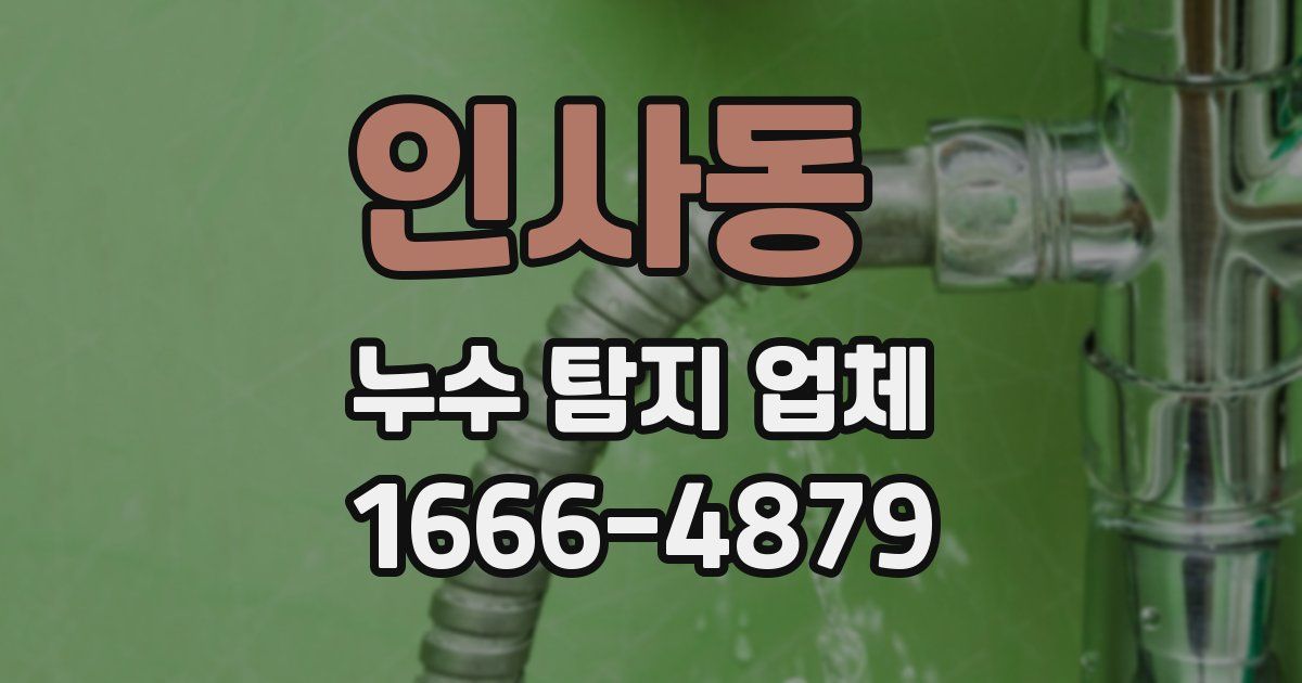 인사동 누수 탐지 업체