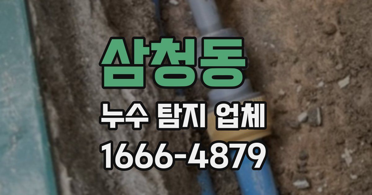 삼청동 누수 탐지 업체
