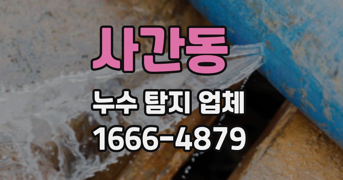 사간동 누수 탐지 업체
