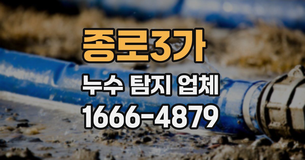 종로3가 누수 탐지 업체