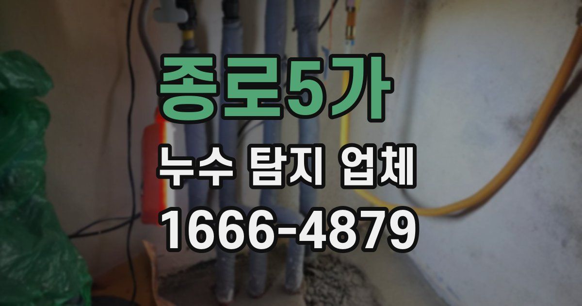 종로5가 누수 탐지 업체