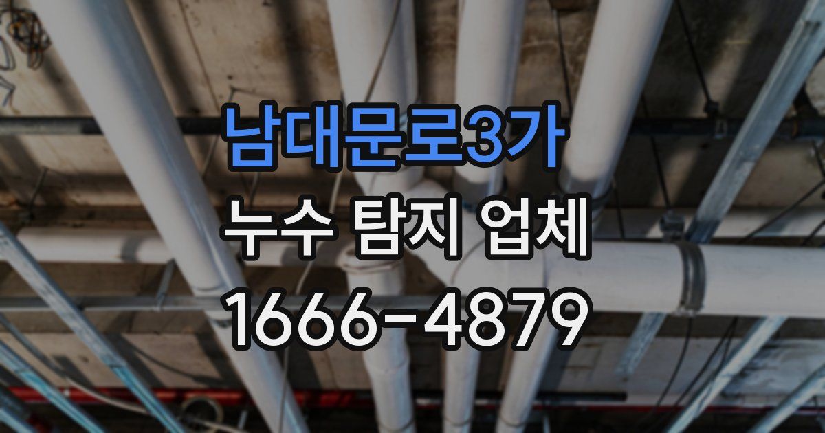 남대문로3가 누수 탐지 업체