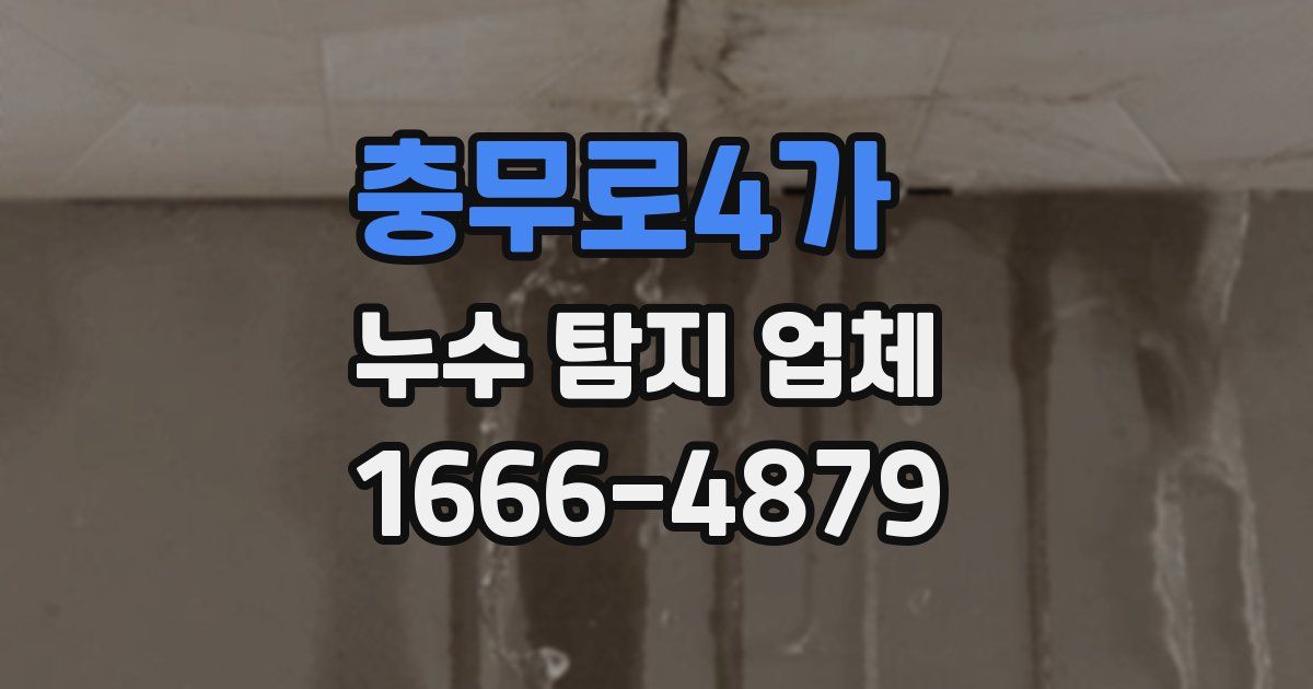충무로4가 누수 탐지 업체