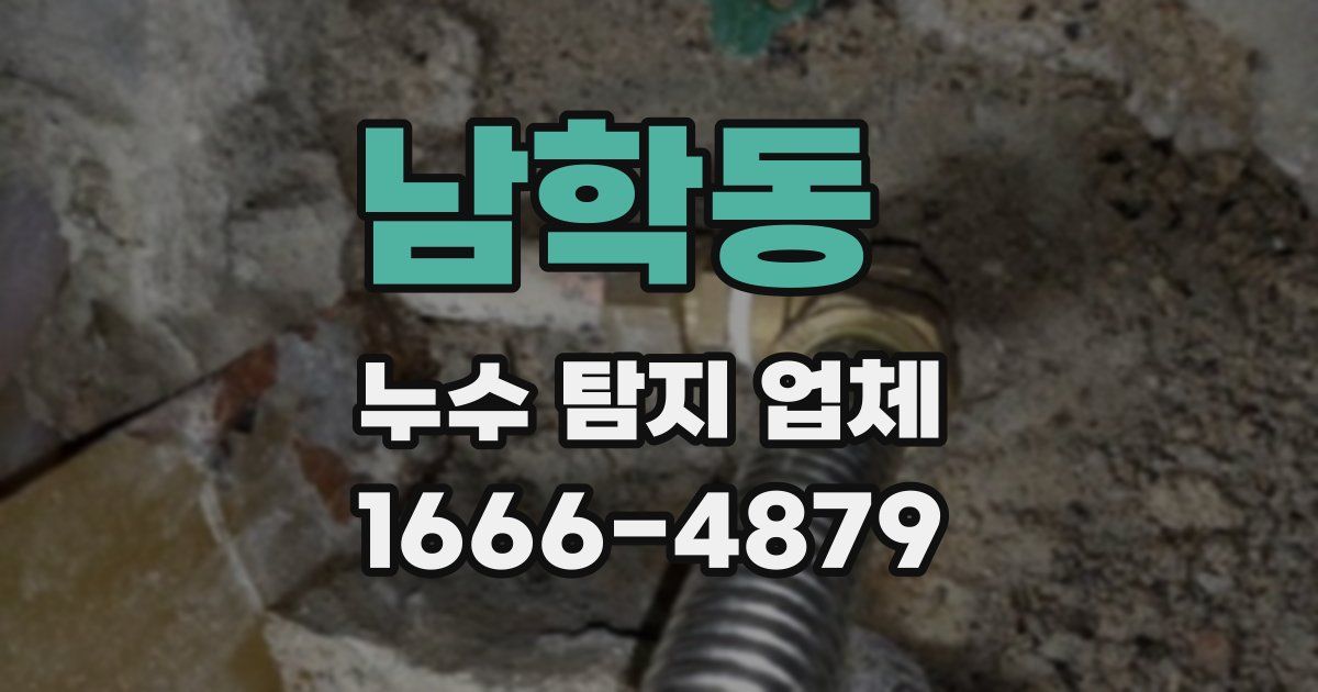 남학동 누수 탐지 업체