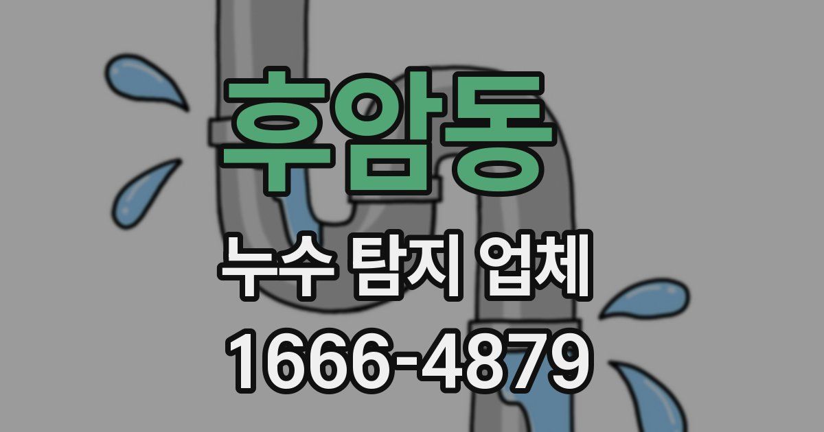 후암동 누수 탐지 업체