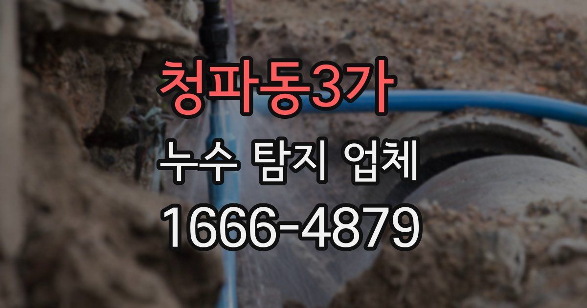 청파동3가 누수 탐지 업체