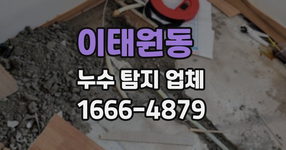 이태원동 누수 탐지 업체