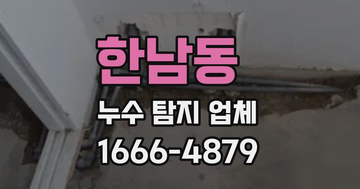 한남동 누수 탐지 업체